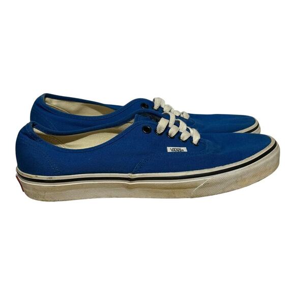 Vans Authentic Blue Canvas Low-Top Skate Sneakers Men’s Size 9.5 - Picture 1 of 8
